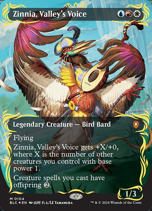 Zinnia, Valley's Voice - Bloomburrow Commander - Raised Foil