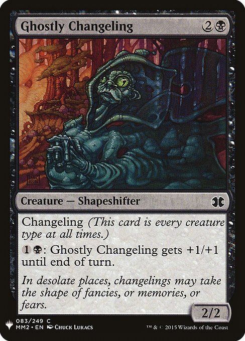 Ghostly Changeling - The List