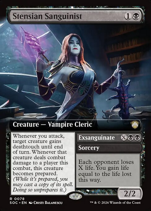 Stensian Sanguinist // Exsanguinate - Secrets of Strixhaven Commander - Extended Art