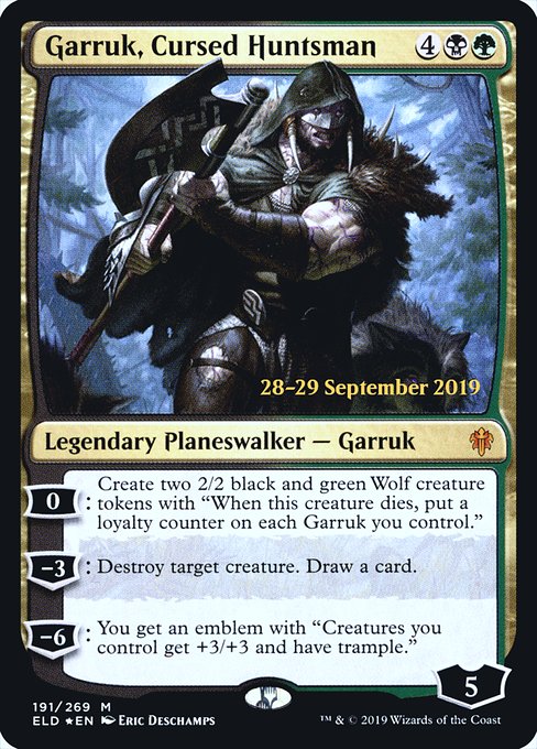 Garruk, Cursed Huntsman - Throne of Eldraine Promos - Promo Foil