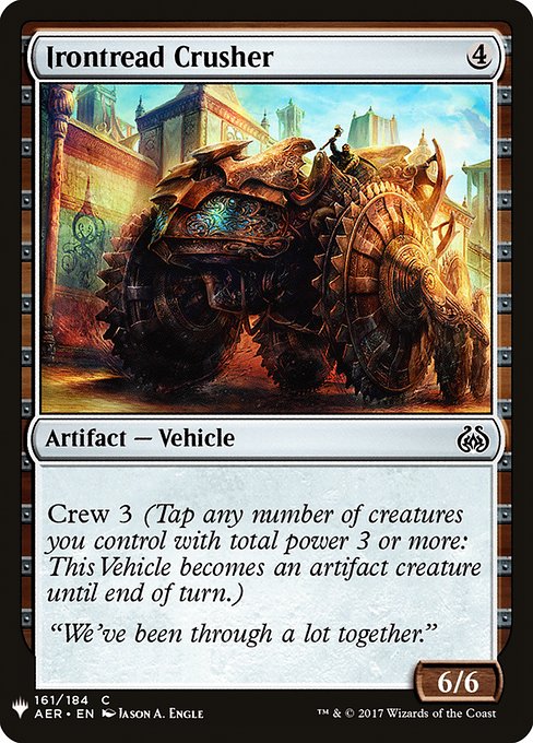 Irontread Crusher - The List