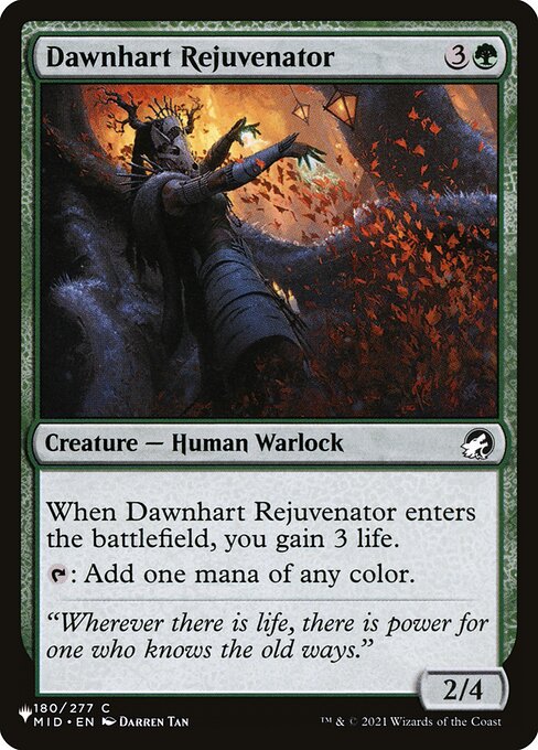 Dawnhart Rejuvenator - The List