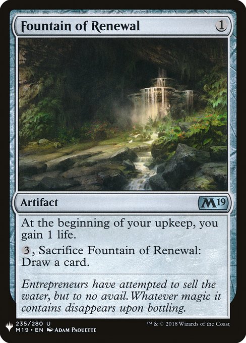 Fountain of Renewal - The List