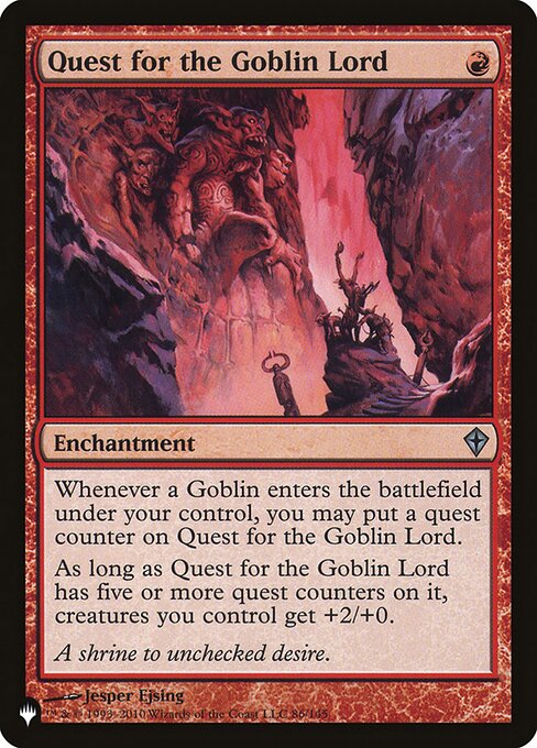 Quest for the Goblin Lord - The List
