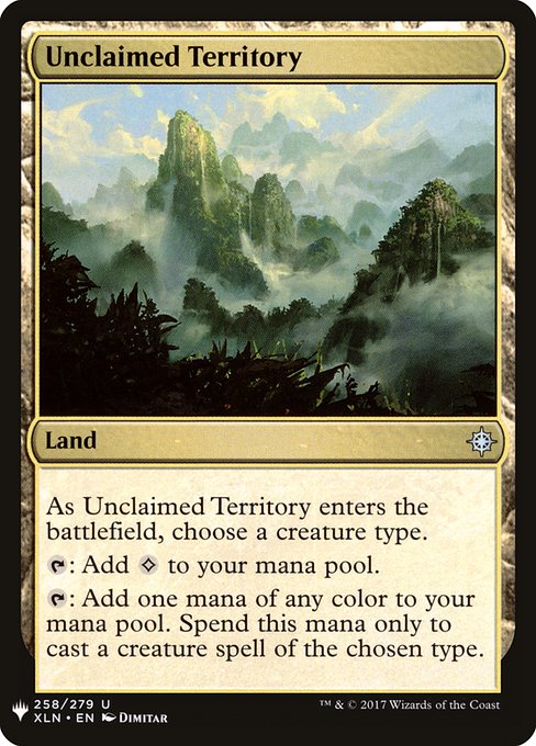 Unclaimed Territory - The List