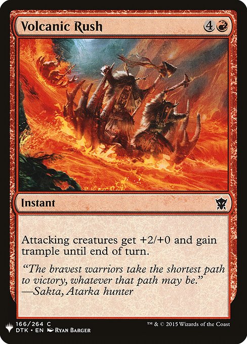 Volcanic Rush - The List