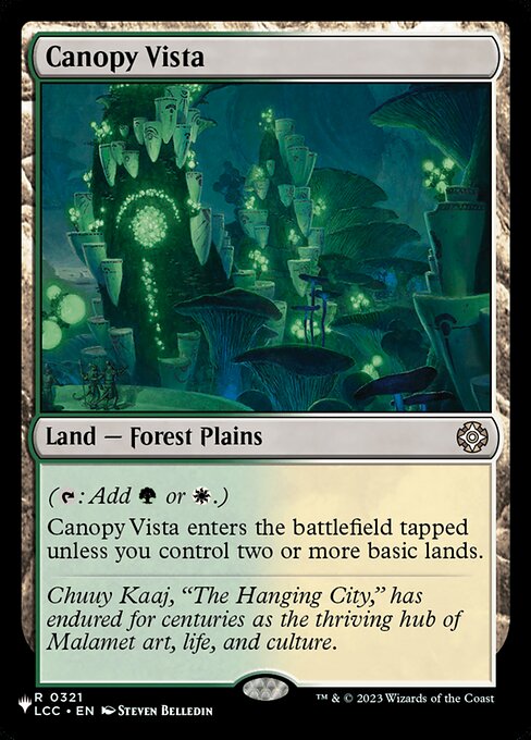 Canopy Vista - The List