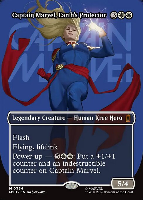 Captain Marvel, Earth's Protector - Marvel Super Heroes - Borderless
