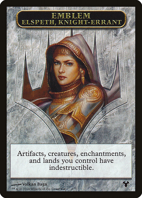 Elspeth, Knight-Errant Emblem - Modern Event Deck 2014 Tokens