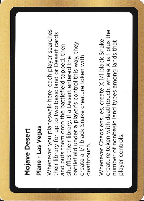 Mojave Desert - Black Lotus Unknown Planechase