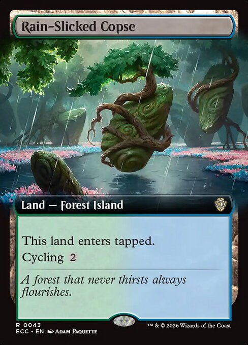 Rain-Slicked Copse - Lorwyn Eclipsed Commander - Extended Art