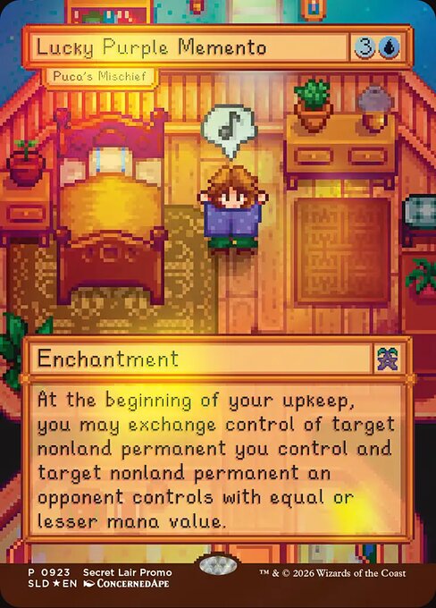 Lucky Purple Memento (Puca's Mischief) - Secret Lair Drop - Borderless