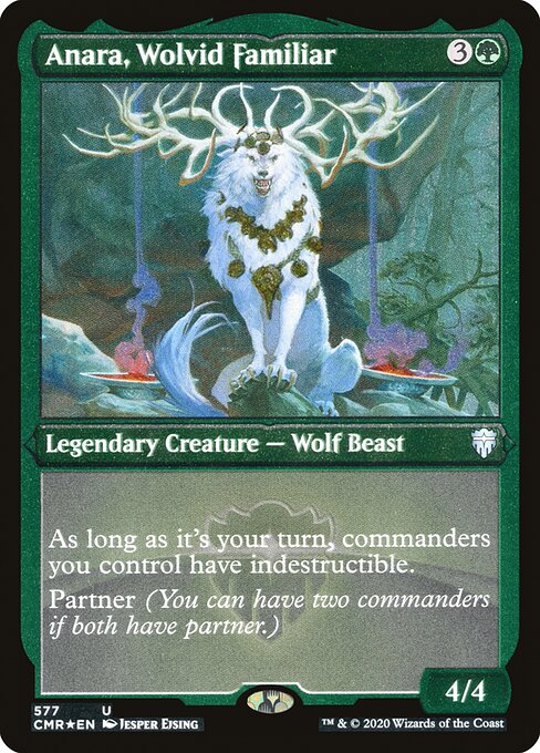 Anara, Wolvid Familiar - Commander Legends - Etched Foil