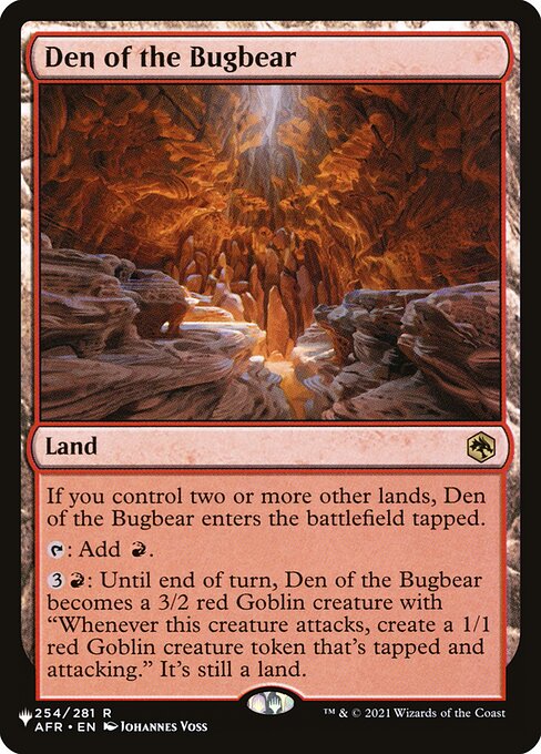 Den of the Bugbear - The List
