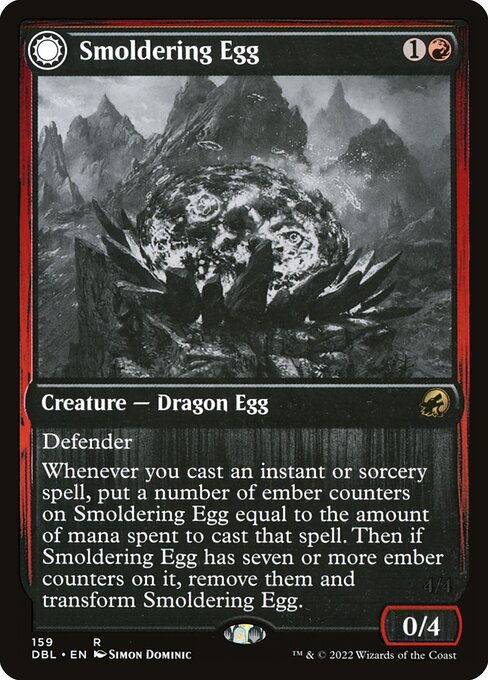 Smoldering Egg // Ashmouth Dragon - Innistrad: Double Feature