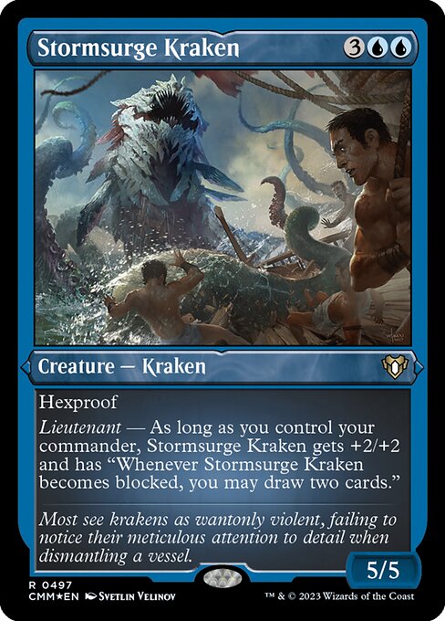 Stormsurge Kraken - Commander Masters - Etched Foil
