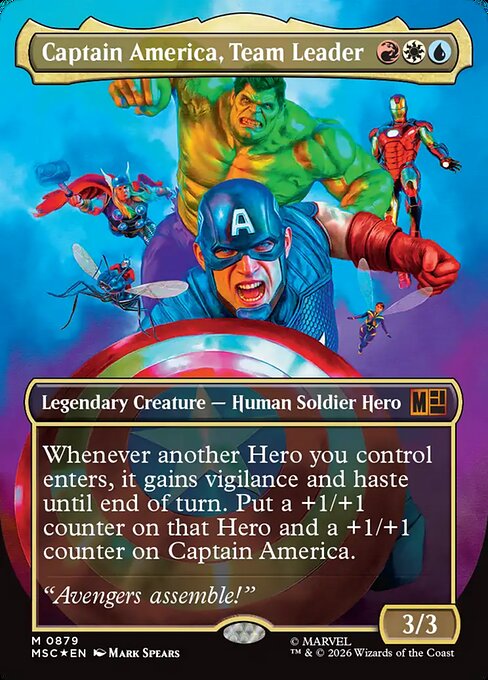 Captain America, Team Leader - Marvel Super Heroes Commander - Surge Foil, Borderless