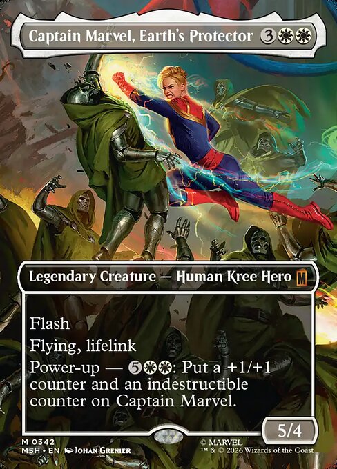 Captain Marvel, Earth's Protector - Marvel Super Heroes - Borderless