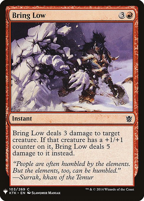 Bring Low - The List