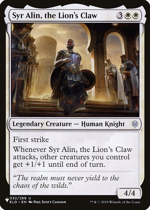 Syr Alin, the Lion's Claw - The List