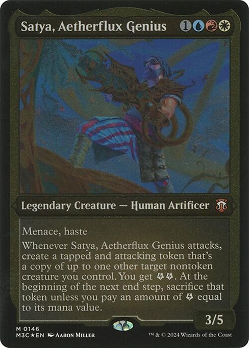 Satya, Aetherflux Genius - Modern Horizons 3 Commander - Etched Foil