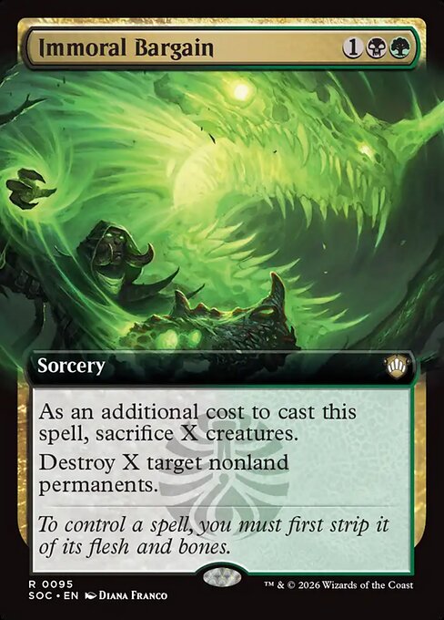 Immoral Bargain - Secrets of Strixhaven Commander - Extended Art