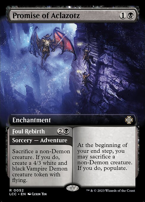 Promise of Aclazotz // Foul Rebirth - The Lost Caverns of Ixalan Commander - Extended Art