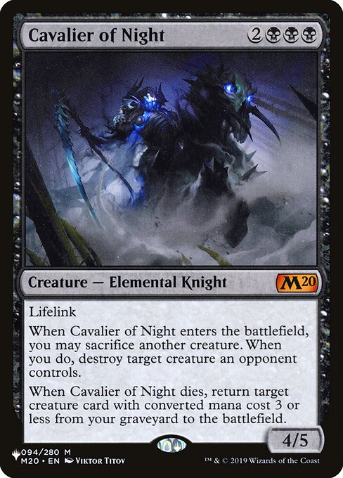 Cavalier of Night - The List