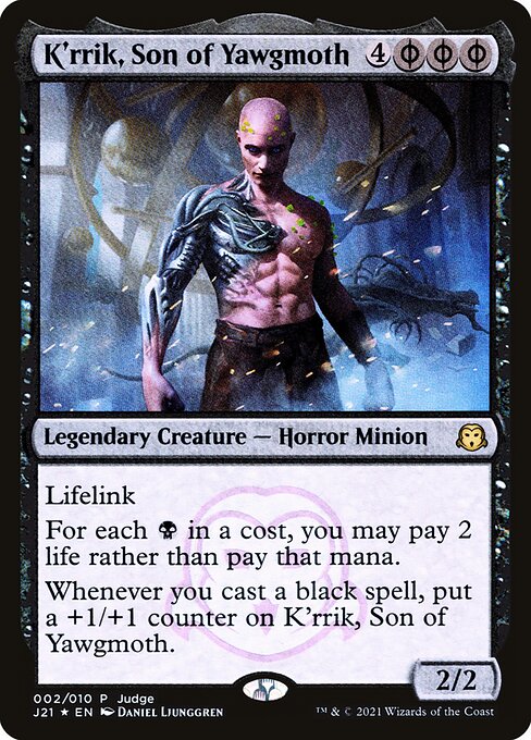 K'rrik, Son of Yawgmoth - Judge Gift Cards 2021 - Promo Foil