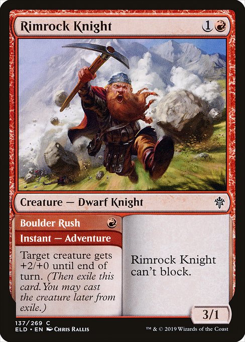 Rimrock Knight // Boulder Rush - Throne of Eldraine