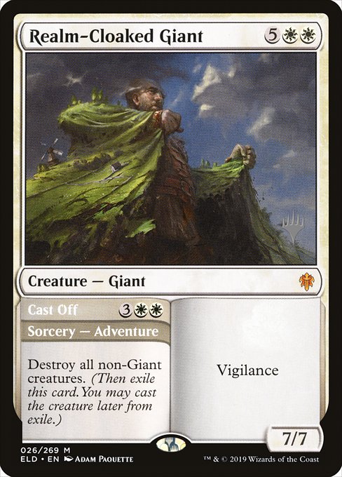 Realm-Cloaked Giant // Cast Off - Throne of Eldraine Promos