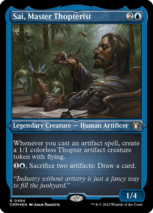 Sai, Master Thopterist - Commander Masters - Etched Foil