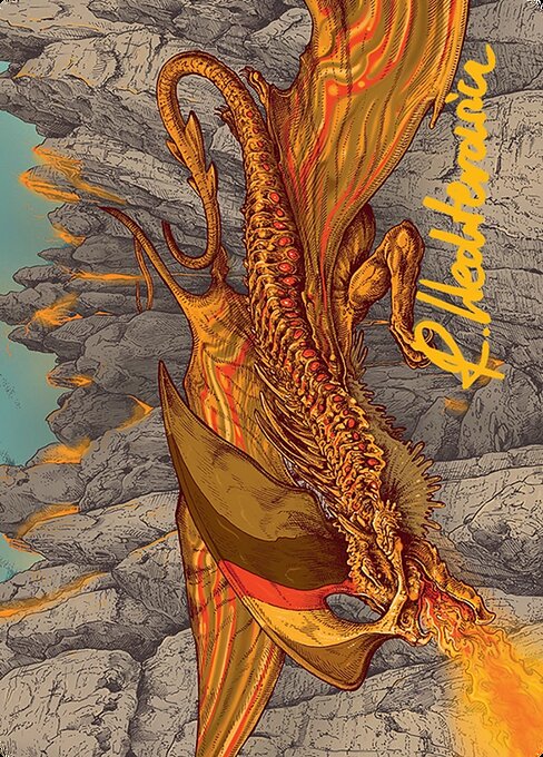 Magmatic Hellkite - Tarkir: Dragonstorm Art Series - Borderless