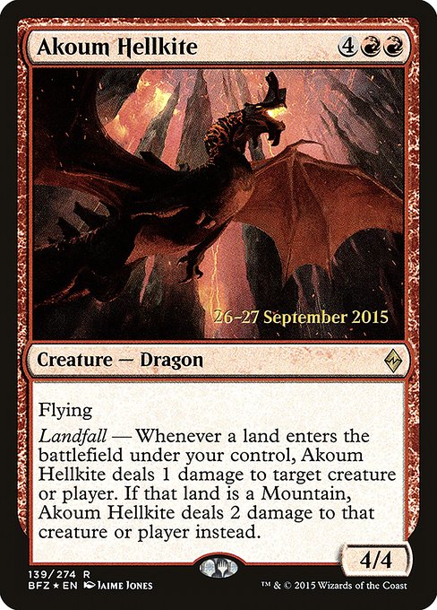 Akoum Hellkite - Battle for Zendikar Promos - Promo Foil