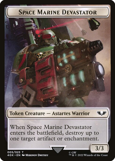 Space Marine Devastator - Warhammer 40,000 Commander Tokens