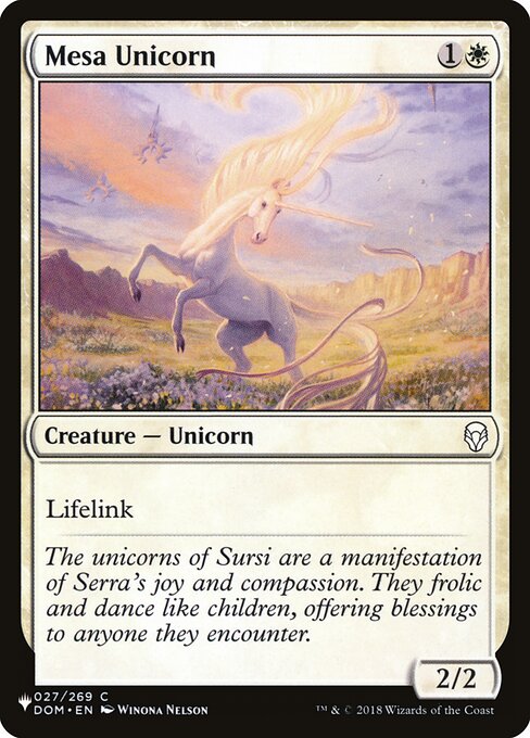 Mesa Unicorn - The List