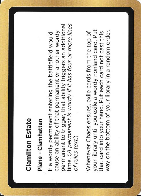 Clamilton Estate - Black Lotus Unknown Planechase