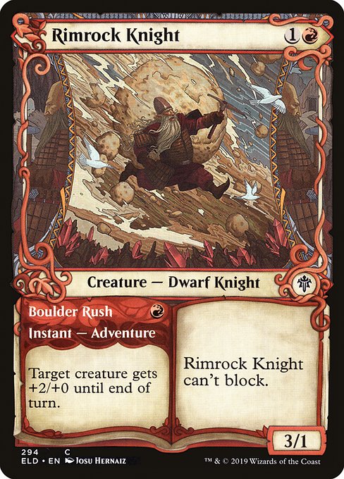 Rimrock Knight // Boulder Rush - Throne of Eldraine - Showcase
