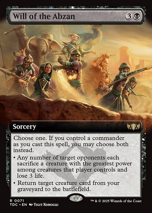 Will of the Abzan - Tarkir: Dragonstorm Commander - Extended Art