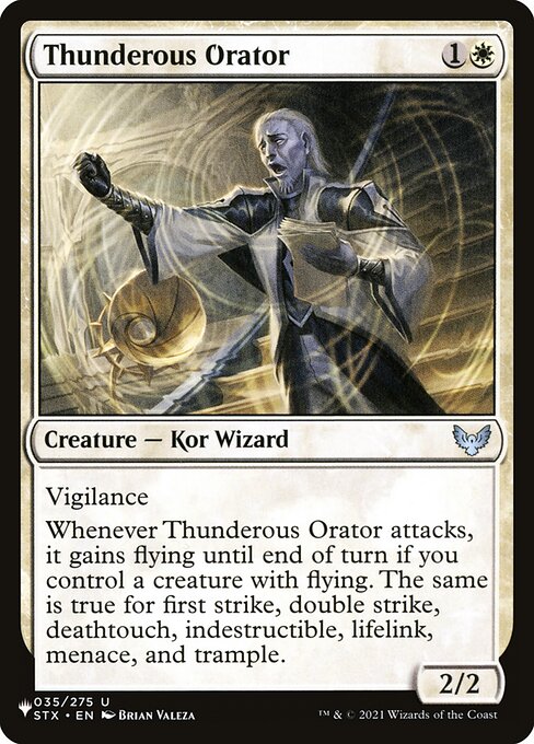 Thunderous Orator - The List