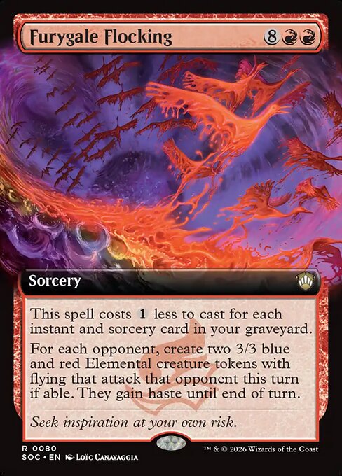 Furygale Flocking - Secrets of Strixhaven Commander - Extended Art