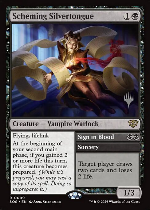 Scheming Silvertongue // Sign in Blood - Secrets of Strixhaven Promos