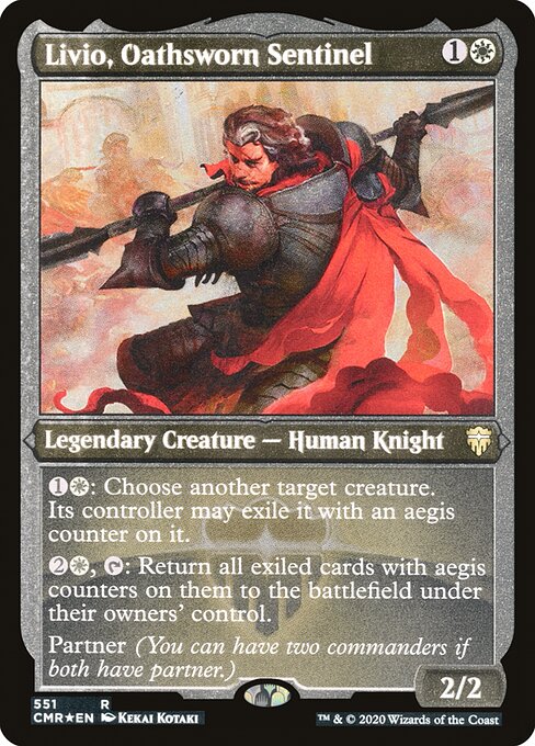 Livio, Oathsworn Sentinel - Commander Legends - Etched Foil
