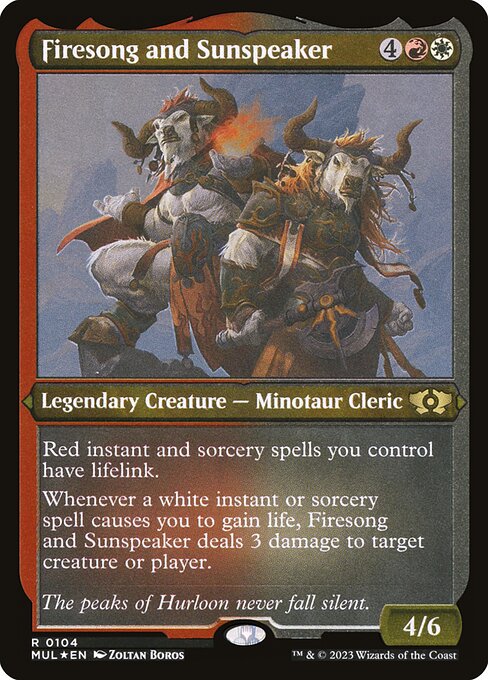 Firesong and Sunspeaker - Multiverse Legends - Etched Foil