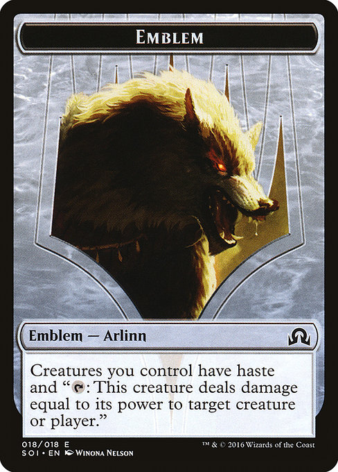 Arlinn, Embraced by the Moon Emblem - Shadows over Innistrad Tokens