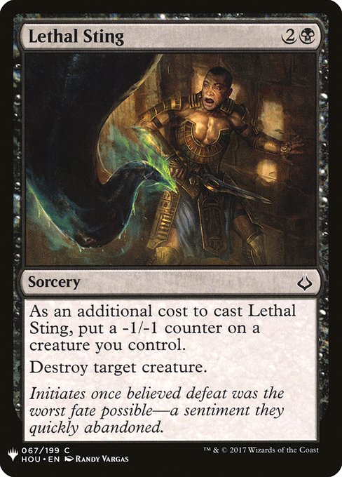 Lethal Sting - The List