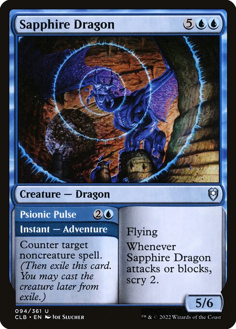 Sapphire Dragon // Psionic Pulse - Commander Legends: Battle for Baldur's Gate