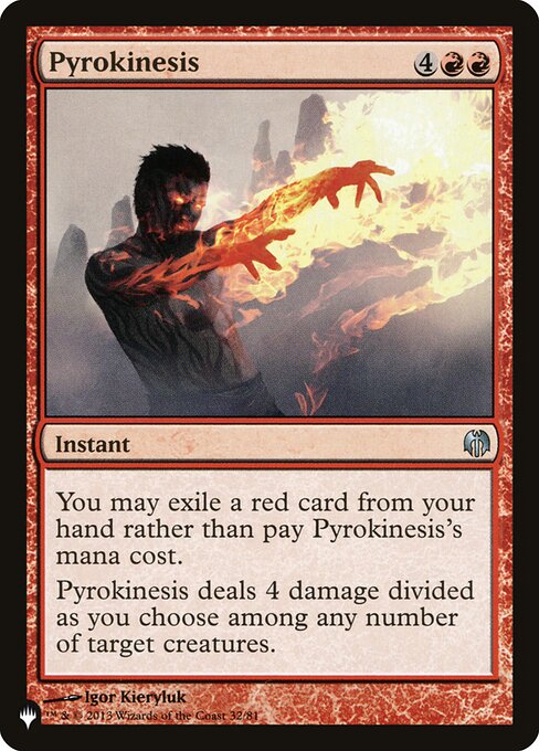 Pyrokinesis - The List