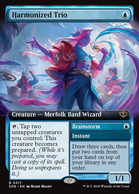Harmonized Trio // Brainstorm - Secrets of Strixhaven - Extended Art