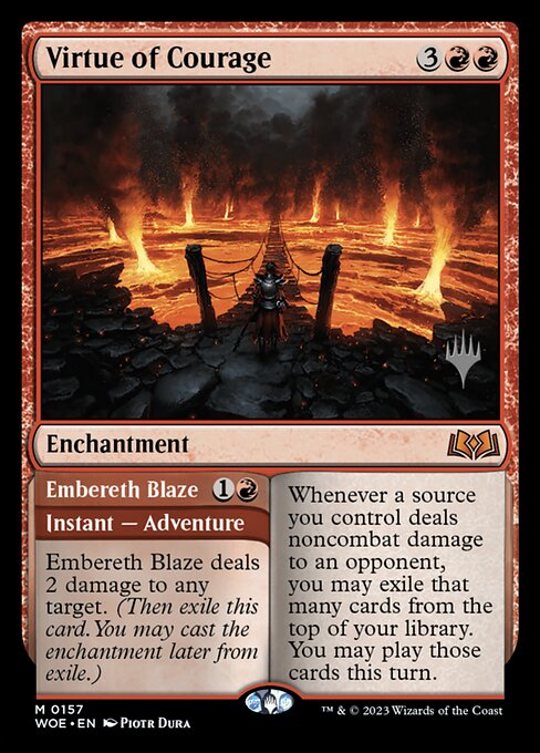 Virtue of Courage // Embereth Blaze - Wilds of Eldraine Promos